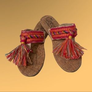 Circus by Sam Edelman Raffia and Bead Sandals Size 8